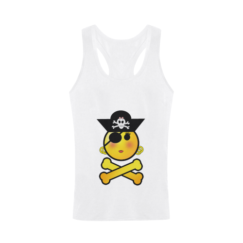 Pirate Emoticon - Smiley Emoji Girl Plus-size Men's I-shaped Tank Top (Model T32)