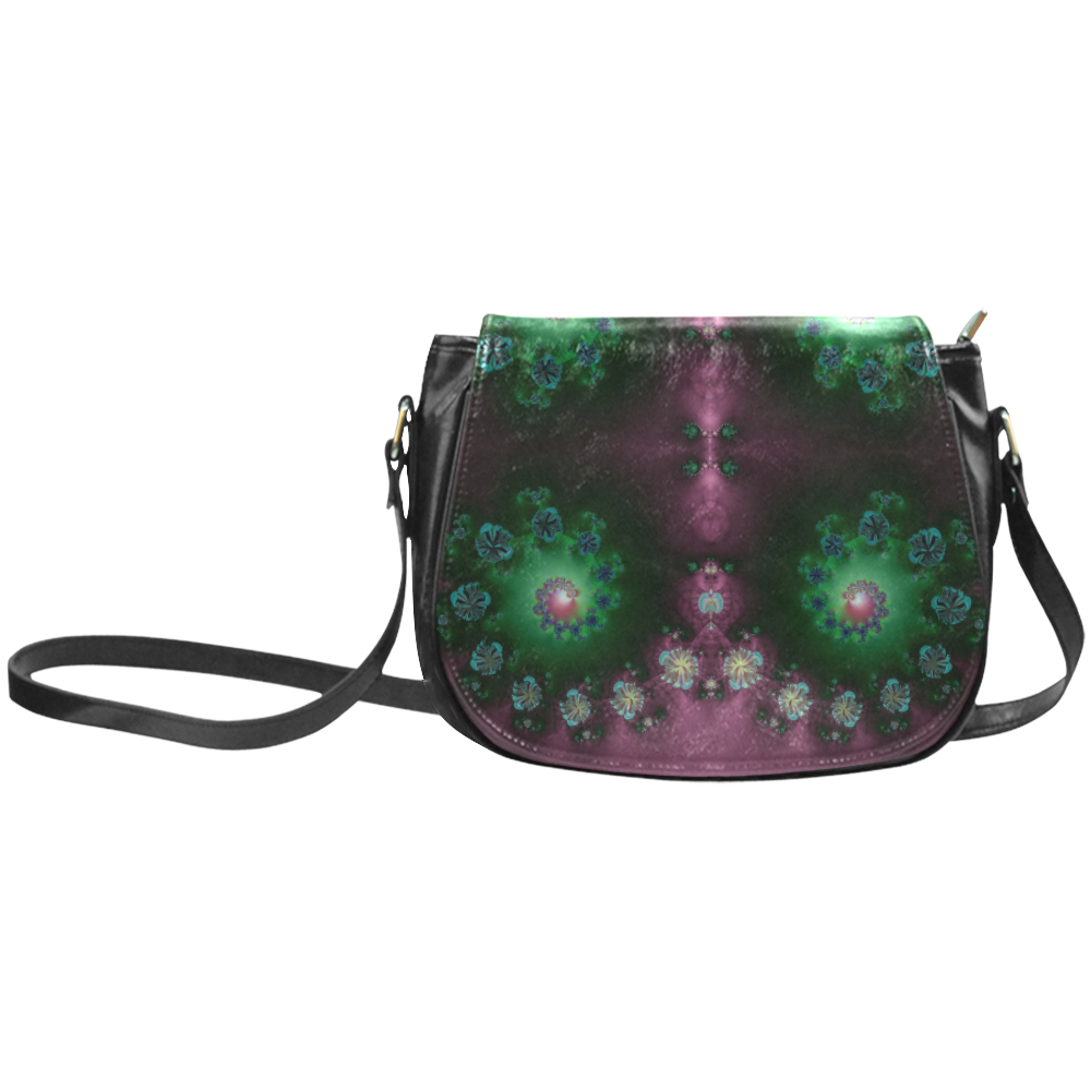 Fractal Galaxies in the Night Sky Abstract Classic Saddle Bag/Small (Model 1648)