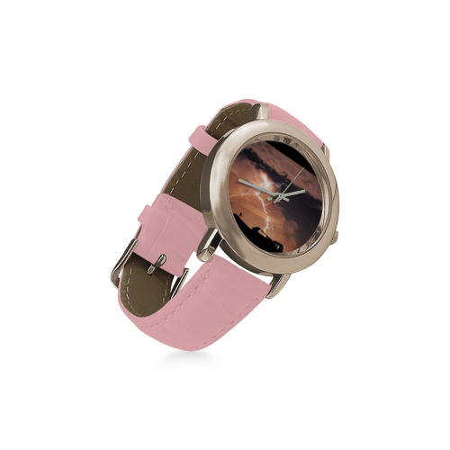 Mister Lightning Women's Rose Gold Leather Strap Watch(Model 201)