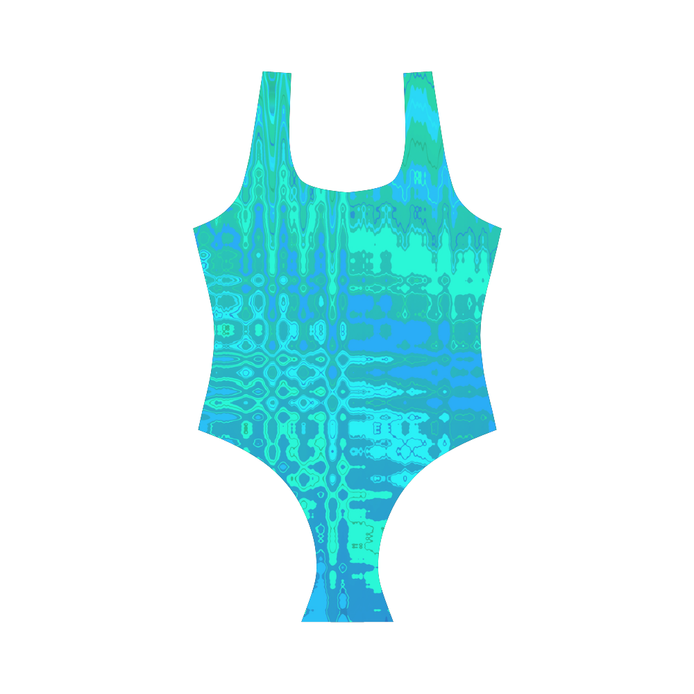 Ocean Ripple Abstract by ArtformDesigns Vest One Piece Swimsuit (Model S04)