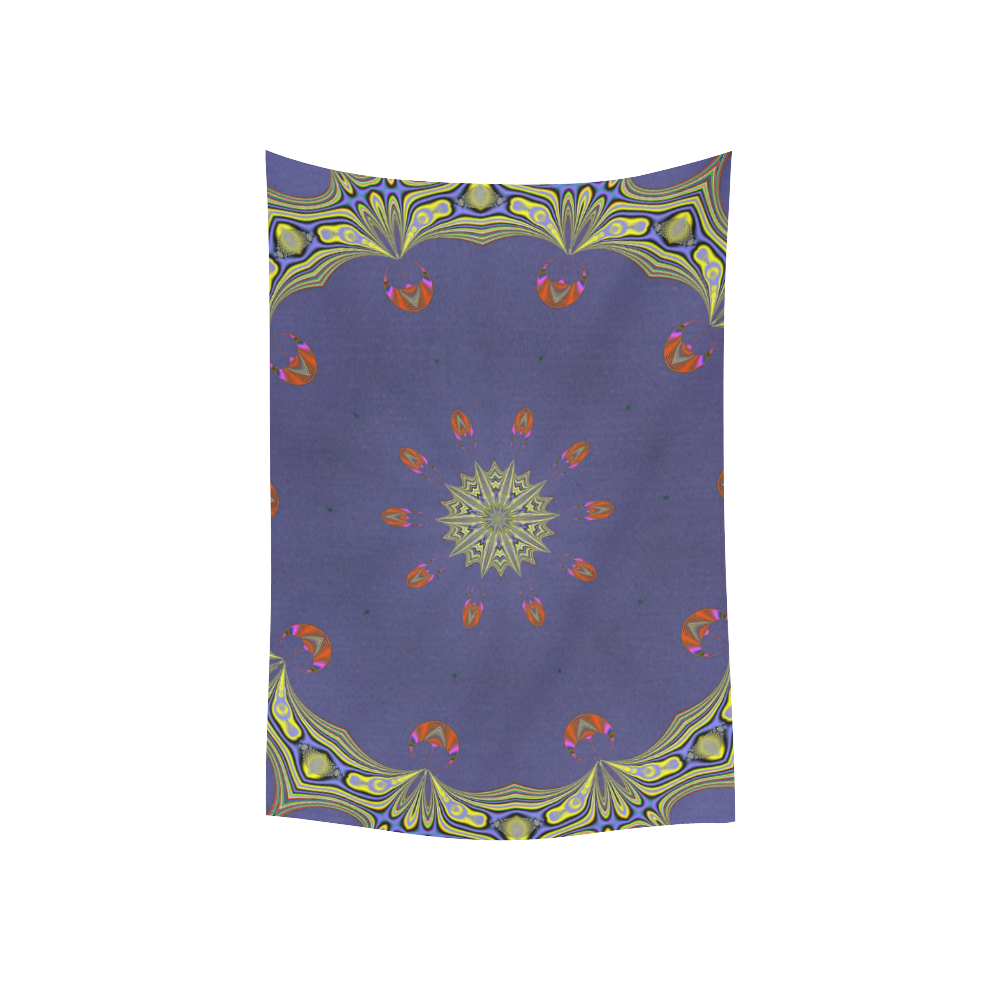 Fractal Kaleidoscope Mandala Flower Abstract 6 Cotton Linen Wall Tapestry 40"x 60"