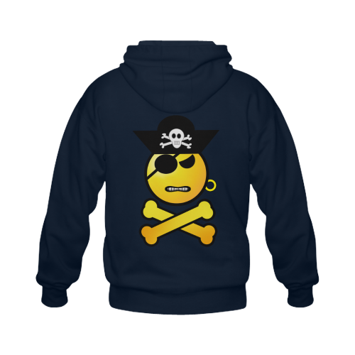 Pirate Emoticon - Frowning Emoji Gildan Full Zip Hooded Sweatshirt (Model H02)