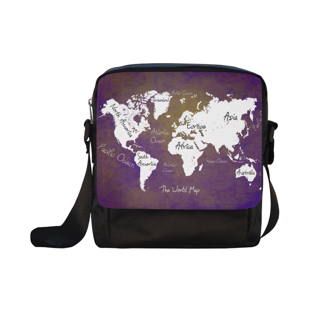 world map Crossbody Nylon Bags (Model 1633)