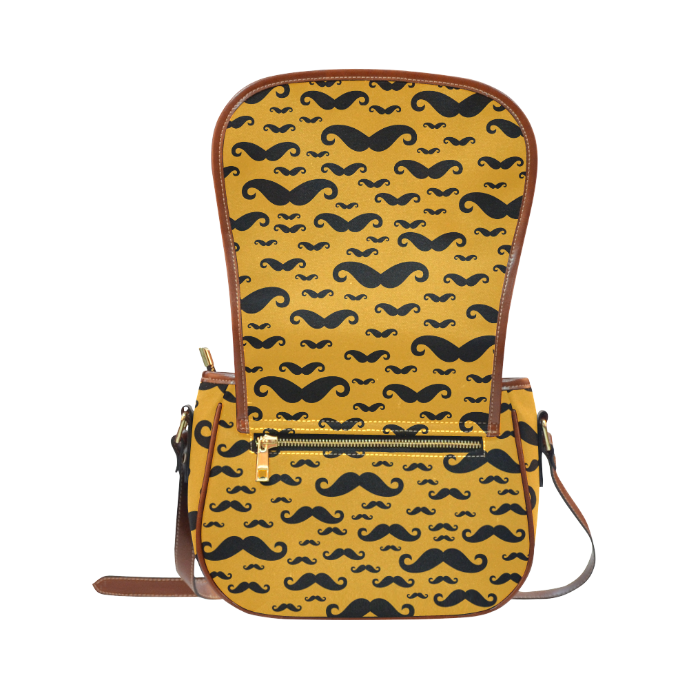 Black handlebar MUSTACHE / MOUSTACHE pattern Saddle Bag/Small (Model 1649) Full Customization