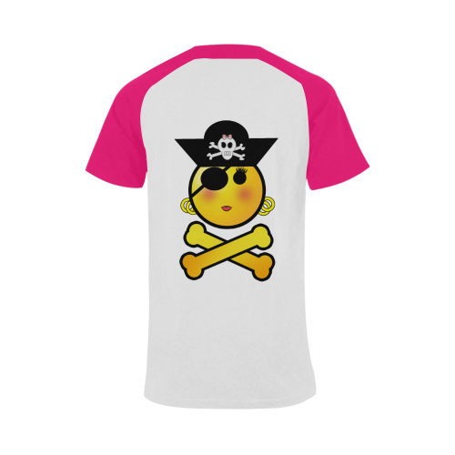 Pirate Emoticon - Smiley Emoji Girl Men's Raglan T-shirt Big Size (USA Size) (Model T11)