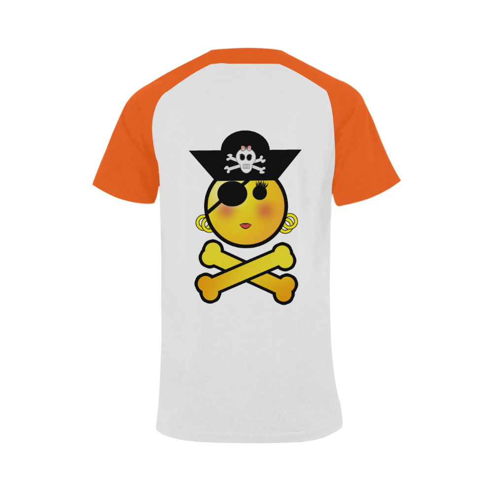 Pirate Emoticon - Smiley Emoji Girl Men's Raglan T-shirt Big Size (USA Size) (Model T11)