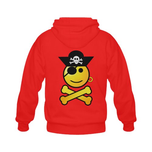 Pirate Emoticon - Smiley Emoji Gildan Full Zip Hooded Sweatshirt (Model H02)