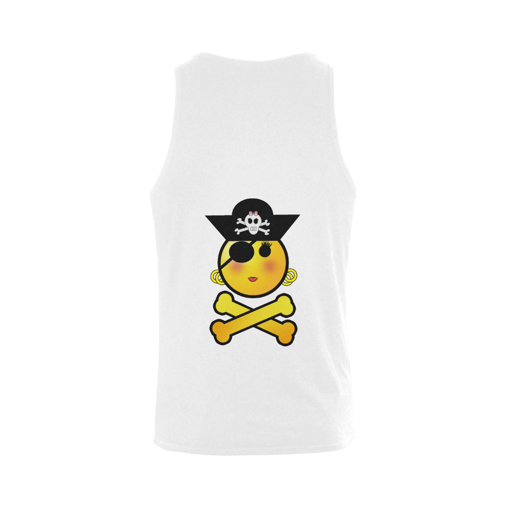 Pirate Emoticon - Smiley Emoji Girl Plus-size Men's Shoulder-Free Tank Top (Model T33)