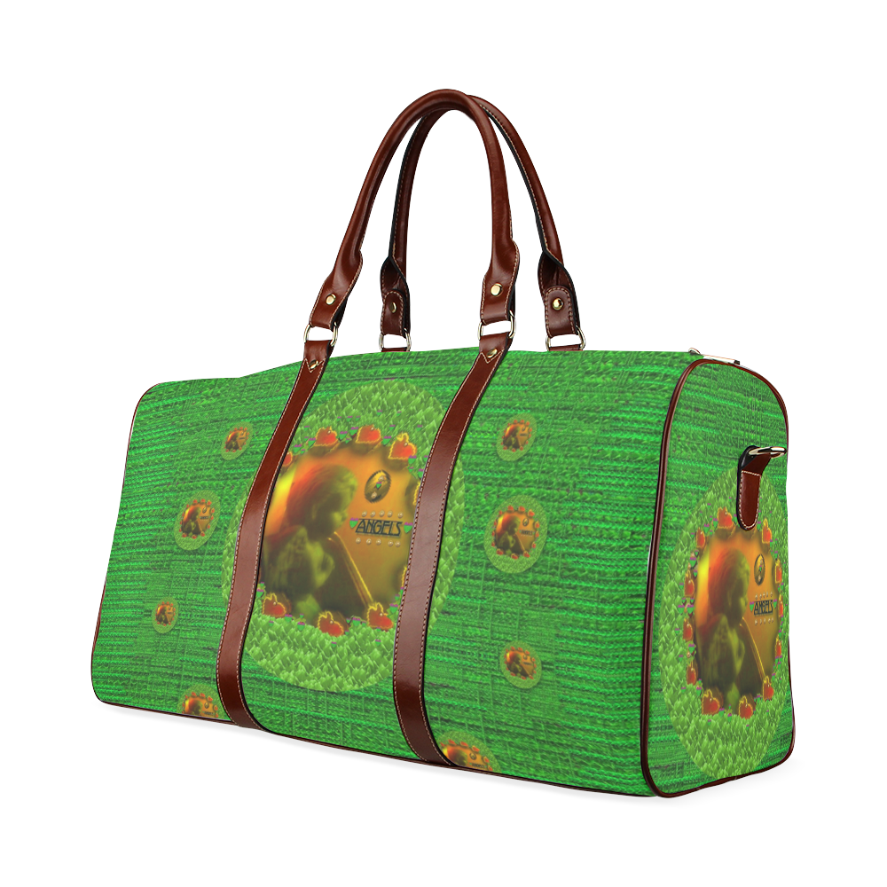 Angels watching over you in peace Waterproof Travel Bag/Small (Model 1639)