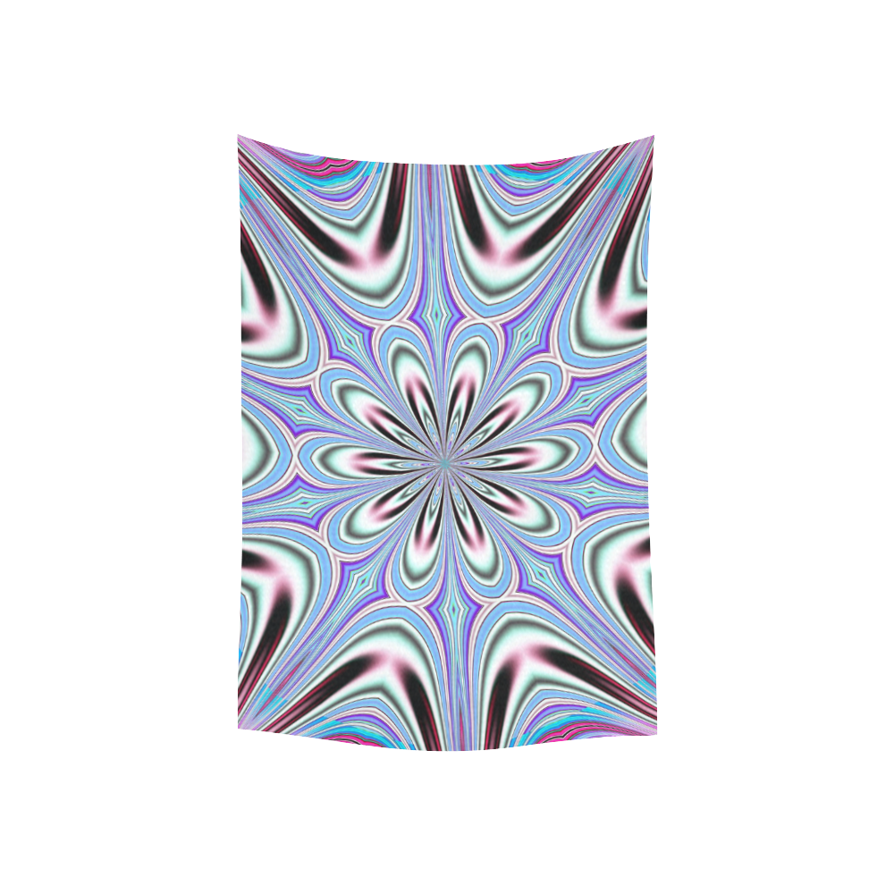 Fractal Kaleidoscope Mandala Flower Abstract 1 Cotton Linen Wall Tapestry 40"x 60"