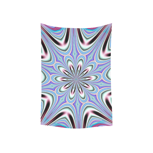 Fractal Kaleidoscope Mandala Flower Abstract 1 Cotton Linen Wall Tapestry 40"x 60"