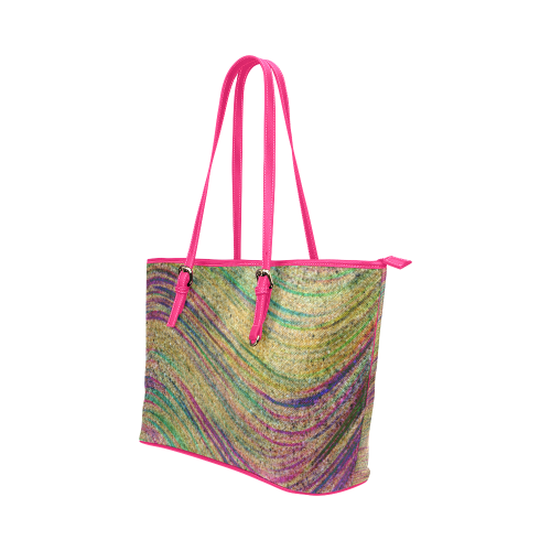 sand undulations tote bag Leather Tote Bag/Large (Model 1651)