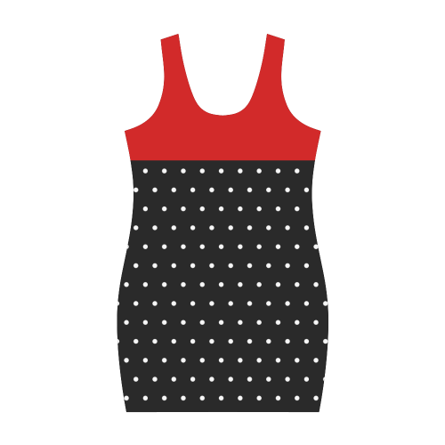 Black and white polka dots VAS2 Medea Vest Dress (Model D06)