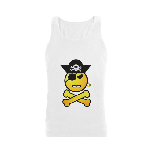 Pirate Emoticon - Frowning Emoji Men's Shoulder-Free Tank Top (Model T33)