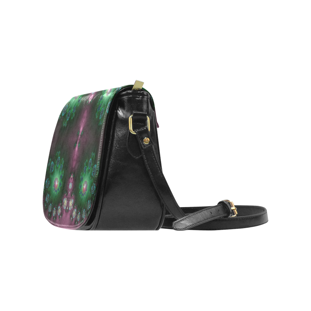 Fractal Galaxies in the Night Sky Abstract Classic Saddle Bag/Small (Model 1648)