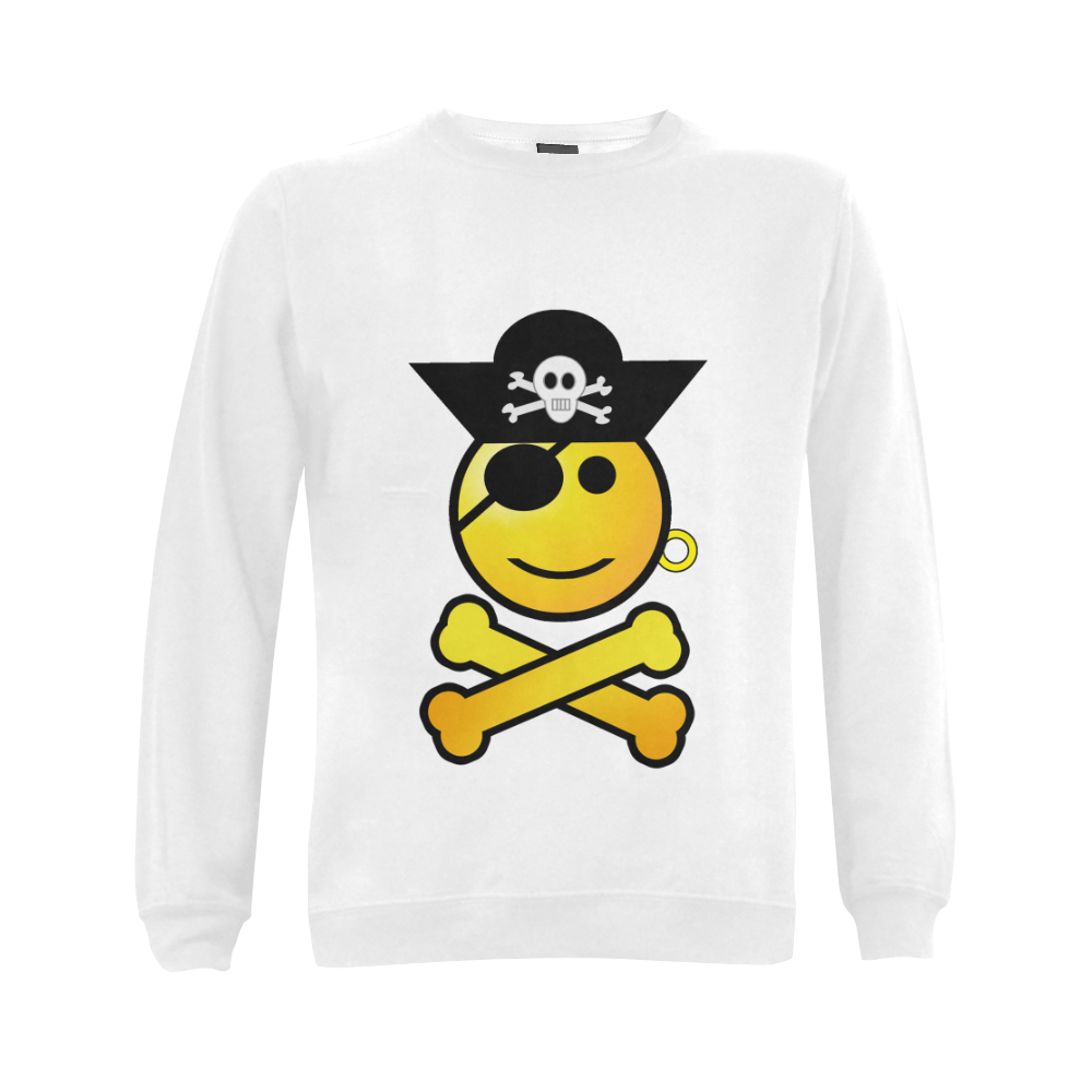 Pirate Emoticon - Smiley Emoji Gildan Crewneck Sweatshirt(NEW) (Model H01)