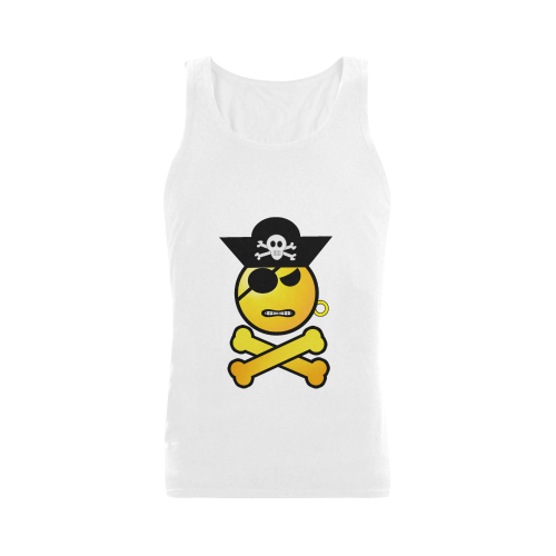 Pirate Emoticon - Frowning Emoji Plus-size Men's Shoulder-Free Tank Top (Model T33)