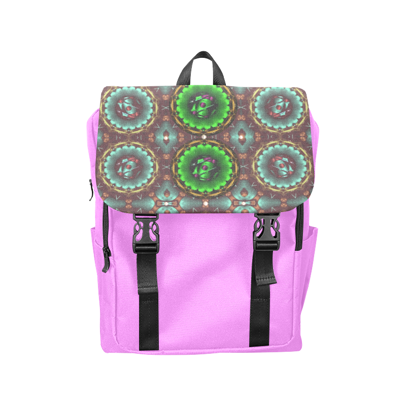 yin yang in art style and golden flowers Casual Shoulders Backpack (Model 1623)