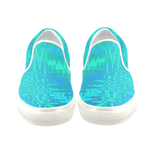 Ocean Ripple Abstract by ArtformDesigns Women's Unusual Slip-on Canvas Shoes (Model 019)