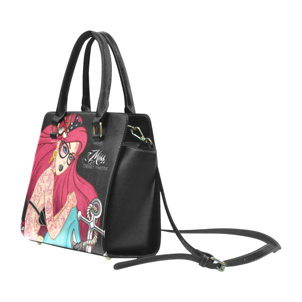 Ariel with Roses STUDDED BAG Rivet Shoulder Handbag (Model 1645)