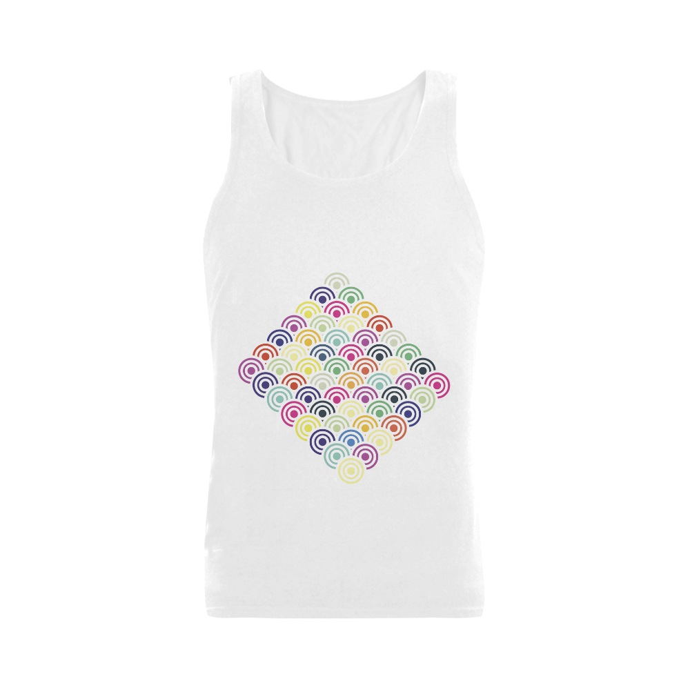 Colorful Circles II Men's Shoulder-Free Tank Top (Model T33)