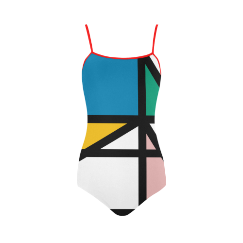 Mondriana Swimwaer Strap Swimsuit ( Model S05)
