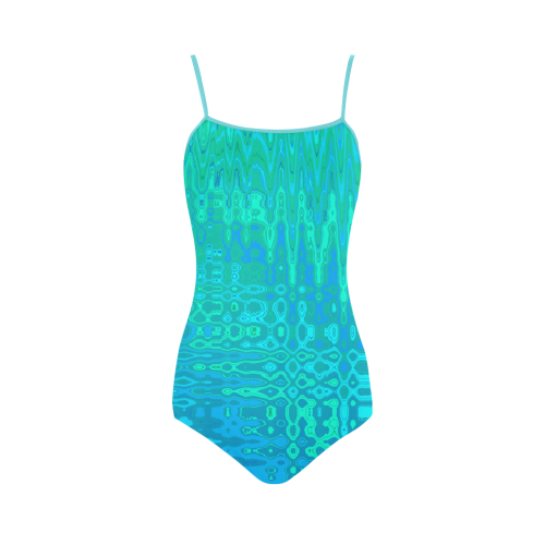 Ocean Ripple Abstract by ArtformDesigns Strap Swimsuit ( Model S05)