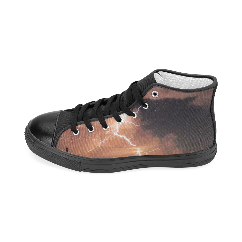 Mister Lightning Women's Classic High Top Canvas Shoes (Model 017)