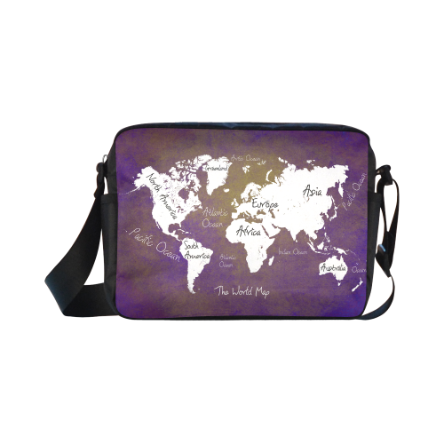 world map Classic Cross-body Nylon Bags (Model 1632)