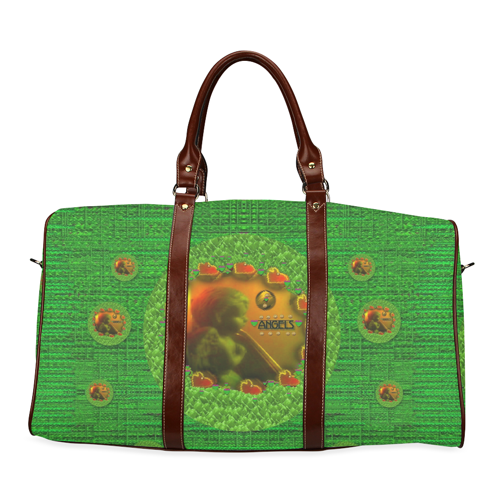 Angels watching over you in peace Waterproof Travel Bag/Small (Model 1639)