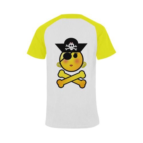 Pirate Emoticon - Smiley Emoji Girl Men's Raglan T-shirt Big Size (USA Size) (Model T11)