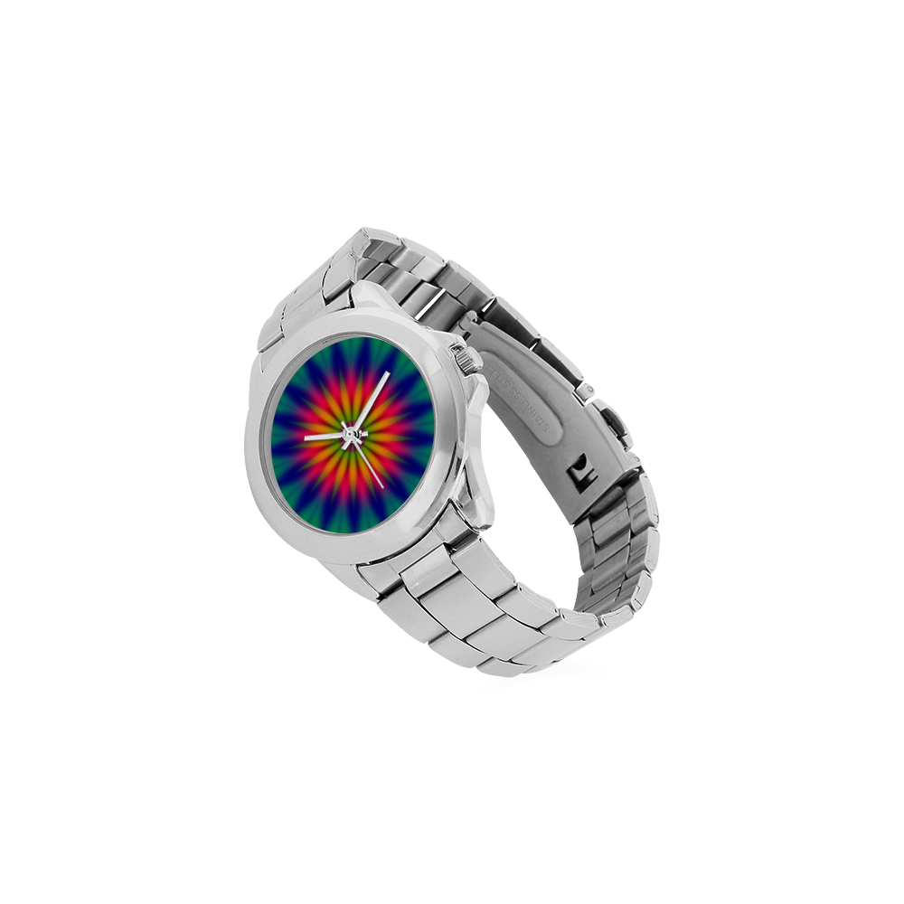 Fractal Kaleidoscope Mandala Flower Abstract 5 Unisex Stainless Steel Watch(Model 103)
