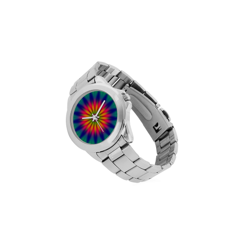 Fractal Kaleidoscope Mandala Flower Abstract 5 Unisex Stainless Steel Watch(Model 103)