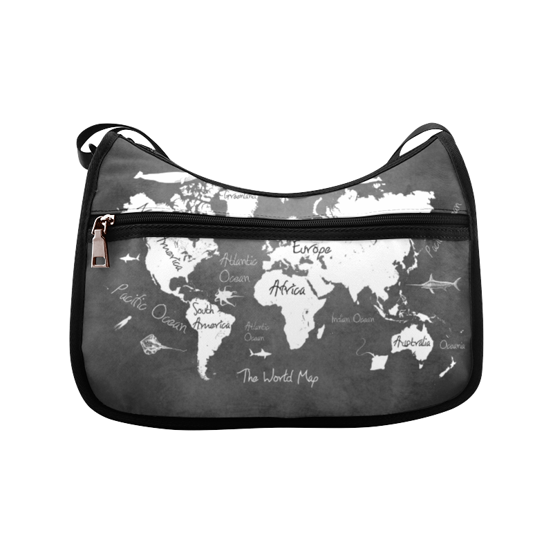Print Pattern World Map Crossbody bags