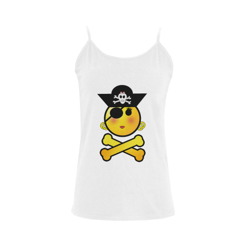 Pirate Emoticon - Smiley Emoji Girl Women's Spaghetti Top (USA Size) (Model T34)