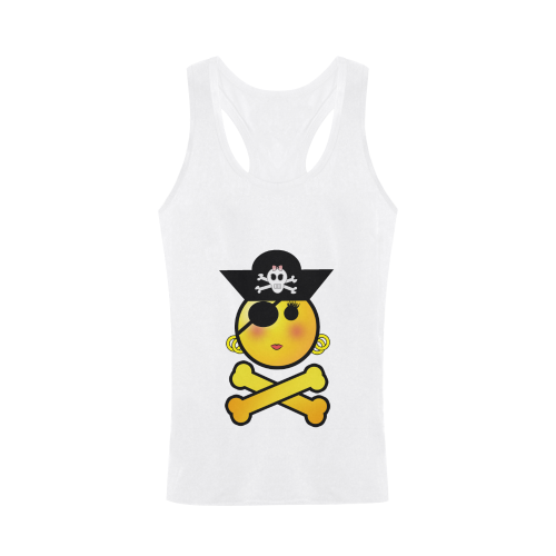 Pirate Emoticon - Smiley Emoji Girl Men's I-shaped Tank Top (Model T32)
