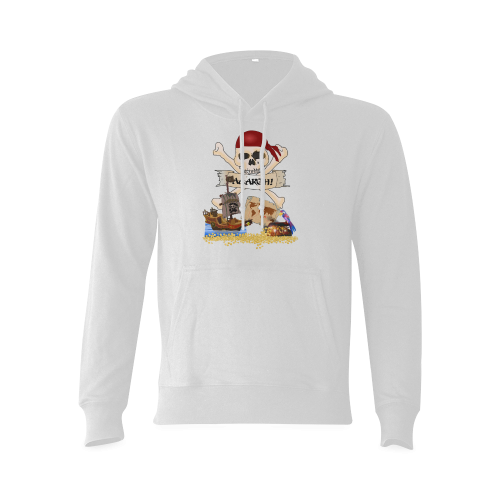 Pirate Ship, Treasure Chest and Jolly Roger Oceanus Hoodie Sweatshirt (Model H03)