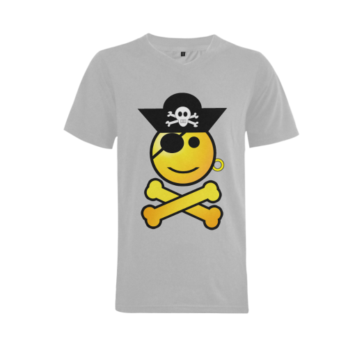 Pirate Emoticon - Smiley Emoji Men's V-Neck T-shirt  Big Size(USA Size) (Model T10)