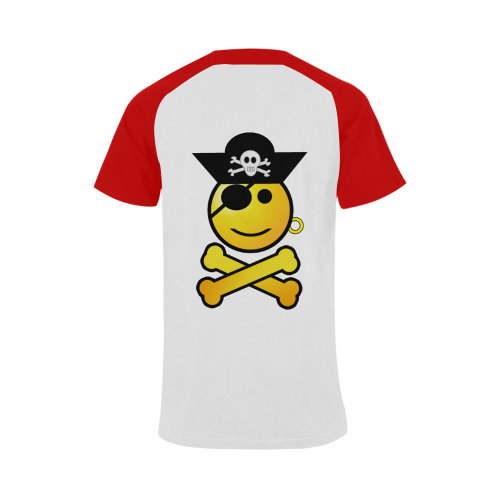 Pirate Emoticon - Smiley Emoji Men's Raglan T-shirt Big Size (USA Size) (Model T11)