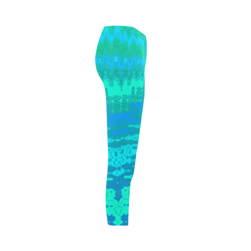 Ocean Ripple Abstract by ArtformDesigns Capri Legging (Model L02)