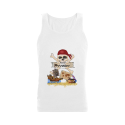 Pirate Ship, Treasure Chest and Jolly Roger Plus-size Men's Shoulder-Free Tank Top (Model T33)