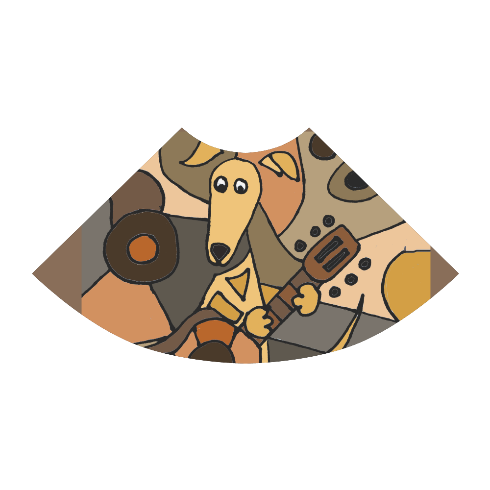 Funny Greyhound Dog Playing Guitar Abstract Art Atalanta Sundress (Model D04)