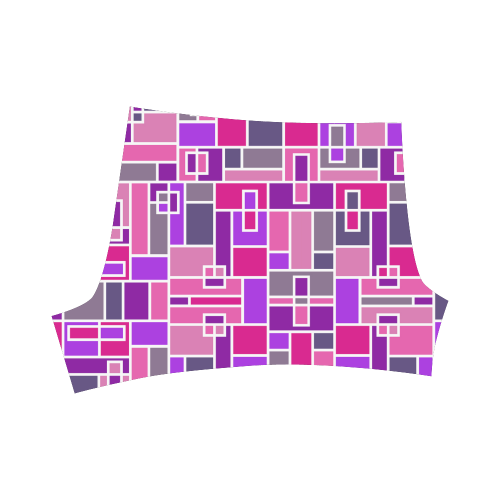 Pink and Purple Geometric Blocks by ArtformDesigns Briseis Skinny Shorts (Model L04)