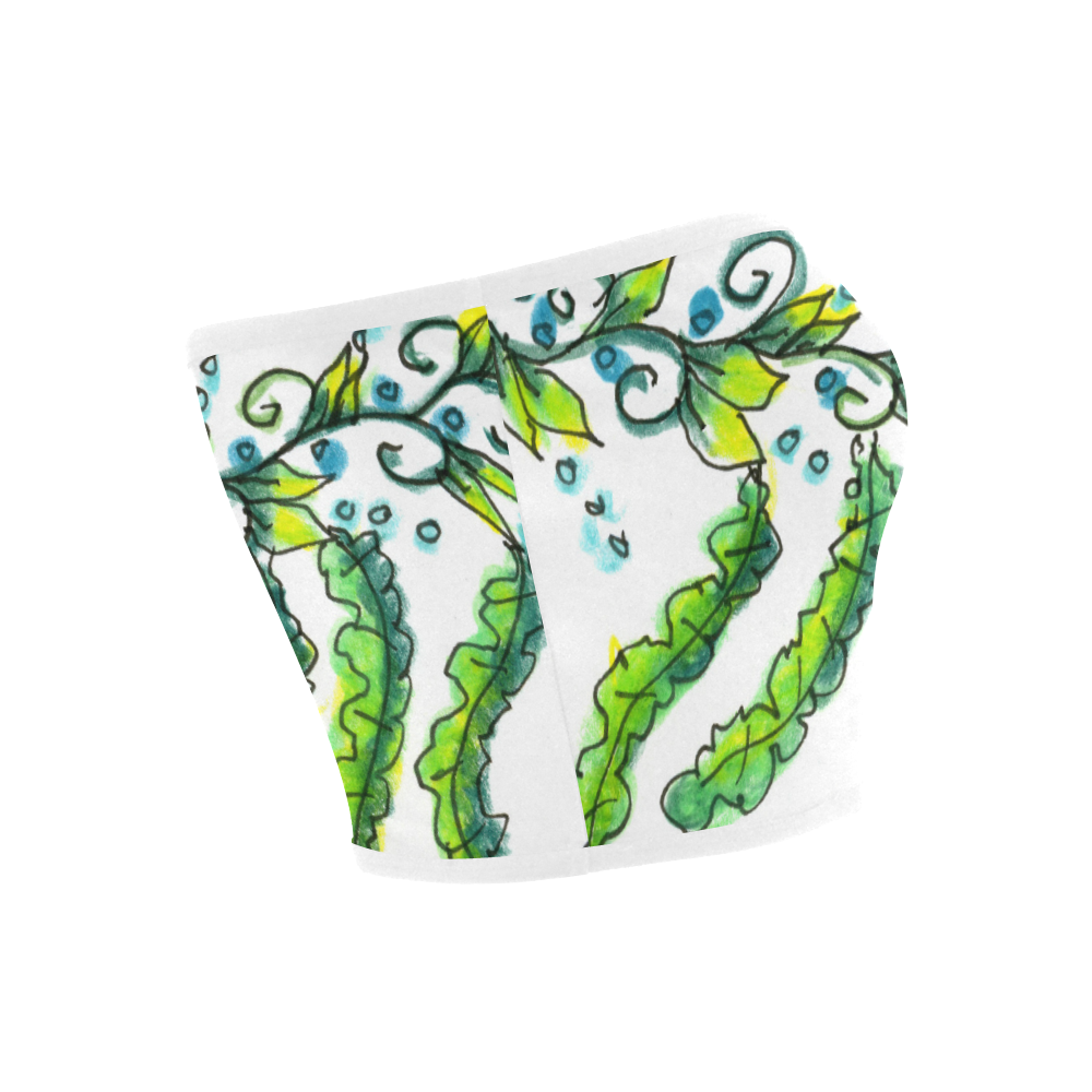 Abstract Blue Green Flowers Vines River Zendoodle Bandeau Top
