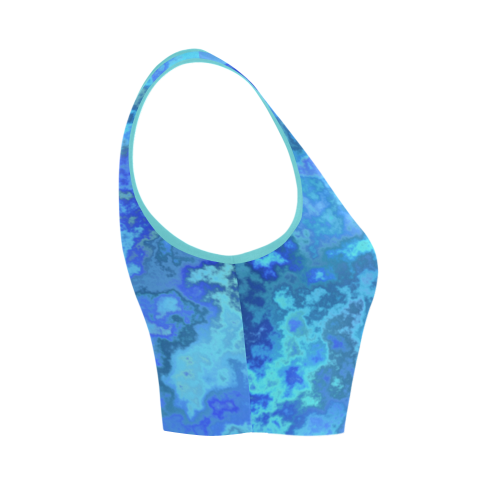blue reef sports bra Women's Crop Top (Model T42)