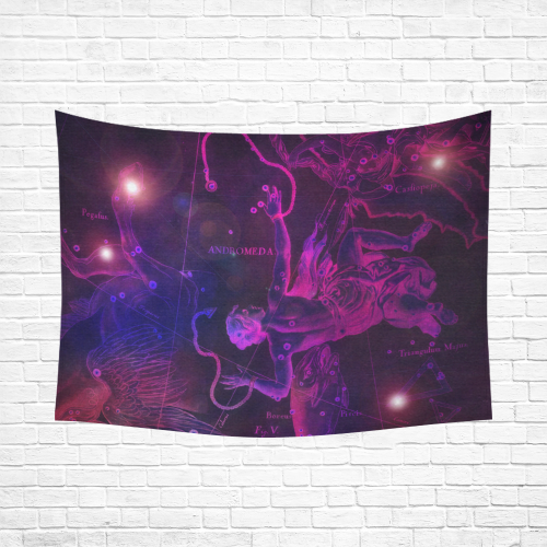 stars andromeda Cotton Linen Wall Tapestry 80"x 60"
