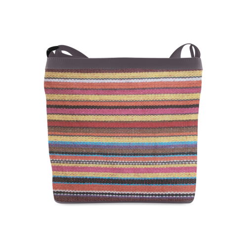 Traditional WOVEN STRIPES FABRIC - colored Crossbody Bags (Model 1613)