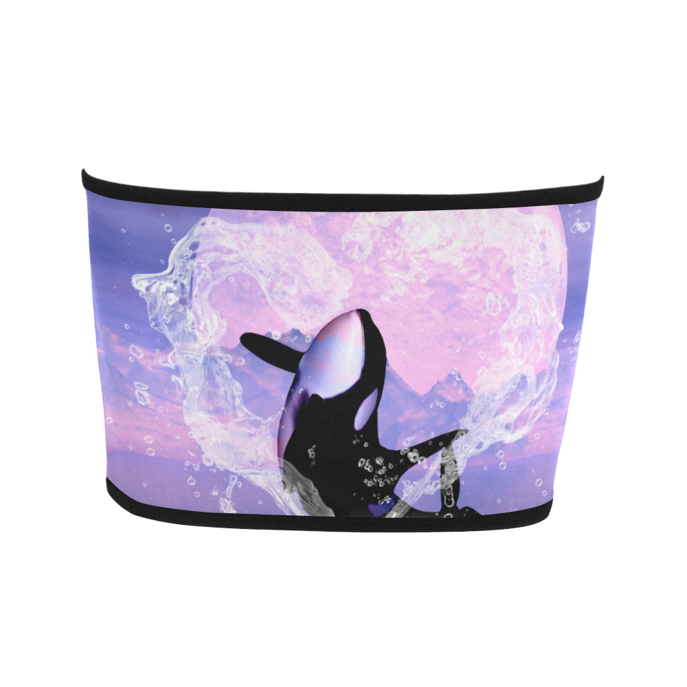 Awesome orca jumping by a heart Bandeau Top
