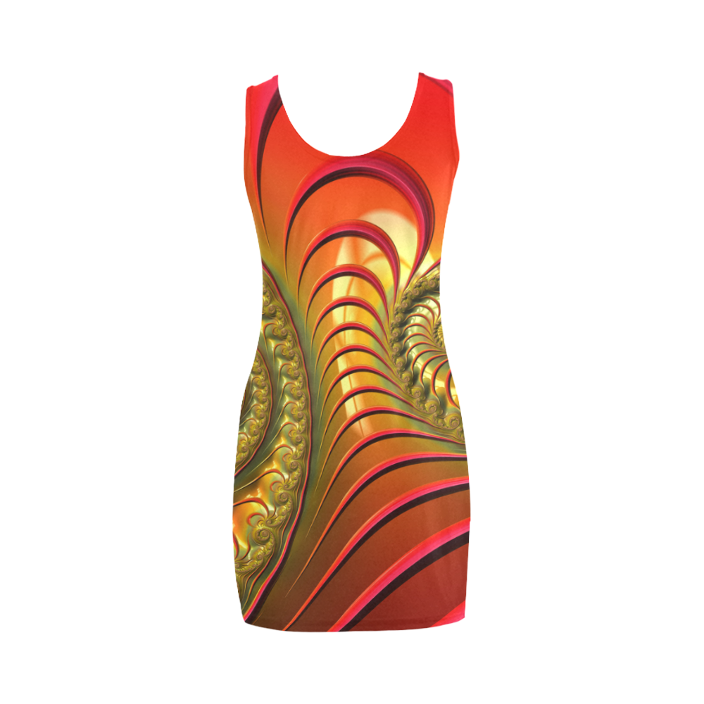Tequila Sunrise Fitted Dress Medea Vest Dress (Model D06)
