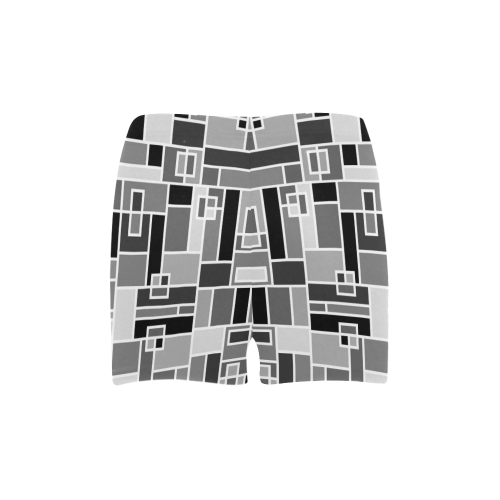 Monochrome Geometric Blocks by ArtformDesigns Briseis Skinny Shorts (Model L04)